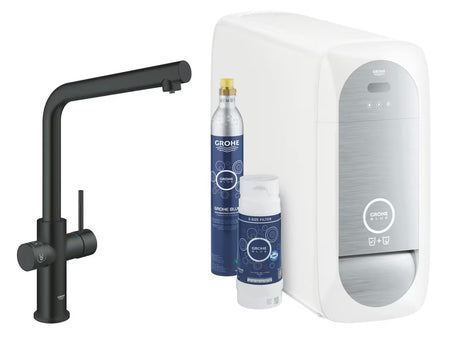 Grohe Blue Home Duo bateria zlewozmywakowa z filtracją i chłodzeniem wody w wykończeniu velvet black