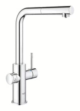 Chromowana kuchenna bateria zlewozmywakowa Grohe Blue Home Duo z filtrem, z chłodzeniem i wyciąganą wylewką z perlatorem