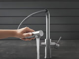 Grohe Blue Home bateria zlewozmywakowa supersteel z funkcją filtracji i chłodziarką pro wodę gazowaną