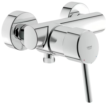 Ścienna jednouchwytowa bateria prysznicowa Grohe Concetto New w wykończeniu chromowanym, o owalnym wzornictwie