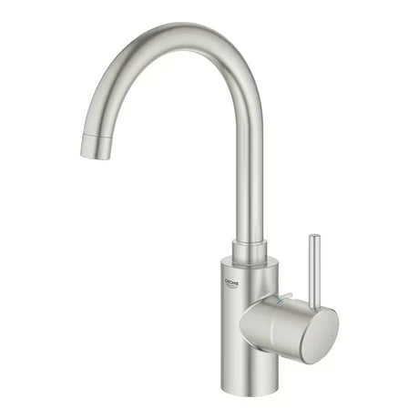 Kuchenna bateria zlewozmywakowa Grohe Concetto New z wysoką obrotową wylewką w wykończeniu supersteel.