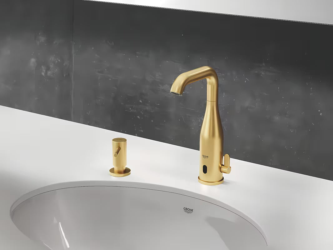 Dozownik mydła w płynie Grohe Cosmopolitan w wykończeniu szczotkowanym Cool Sunrise z pojemnikiem 500 ml