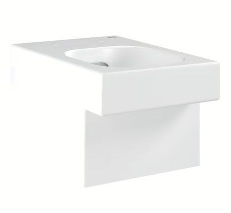 Białe miska WC wisząca Grohe Cube Ceramic Rimless z gładką glazurowaną ceramiką i powłoką PureGuard
