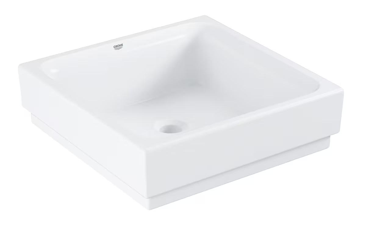 Biała ceramiczna umywalka nablatowa  Grohe Cube Ceramic 40x40 cm bez przelewu