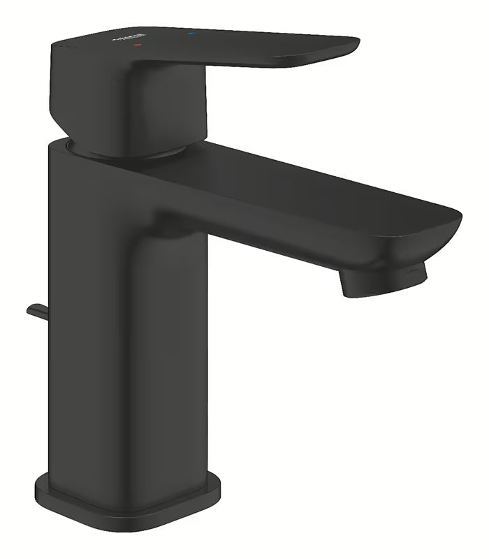 Grohe Cubeo bateria umywalkowa jednouchwytowa w kolorze czarny mat z odpływem