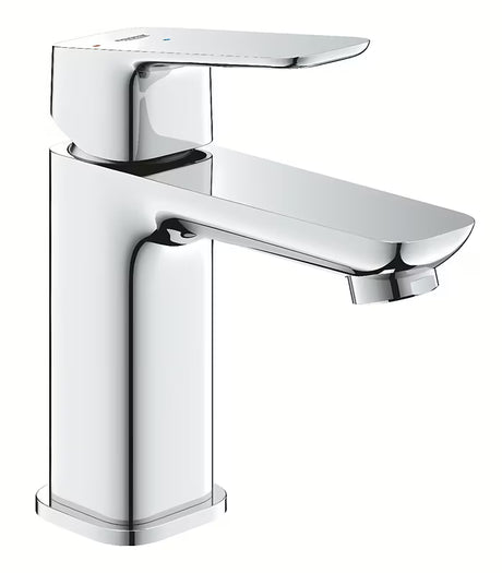 Chromowana jednouchwytowa bateria umywalkowa Grohe Cubeo z klik-klak