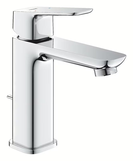 Chromowana bateria bidetowa Grohe Cubeo z montażem stojącym i metalową dźwignią