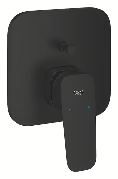 Grohe Cubeo podtynkowa prysznicowa i bateria wannowa w czarnym macie z dźwignią