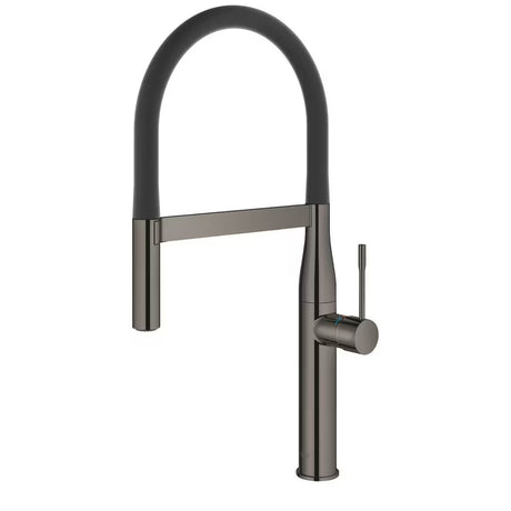 Bateria zlewozmywakowa Grohe Essence Professional w wykończeniu hard graphite z wyciąganą wylewką i obrotową wylewką