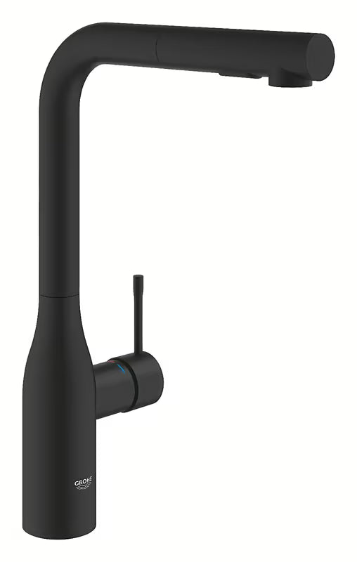 Grohe Essence bateria zlewozmywakowa z wyciąganą wylewką w matowym wykończeniu phantom black