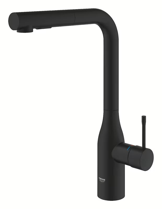 Grohe Essence bateria zlewozmywakowa z wyciąganą wylewką w matowym wykończeniu phantom black