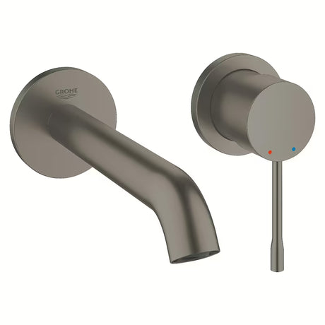 Podtynkowa bateria umywalkowa Grohe Essence New w wykończeniu brushed hard graphite pro do montażu ściennego.