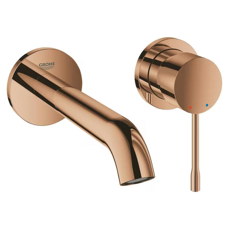 Podtynkowa bateria umywalkowa Grohe Essence New w wykończeniu warm sunset pro do montażu ściennego.