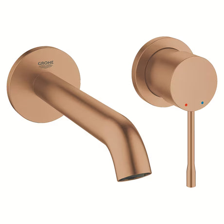 Podtynkowa bateria umywalkowa Grohe Essence New w wykończeniu brushed warm sunset pro do montażu ściennego