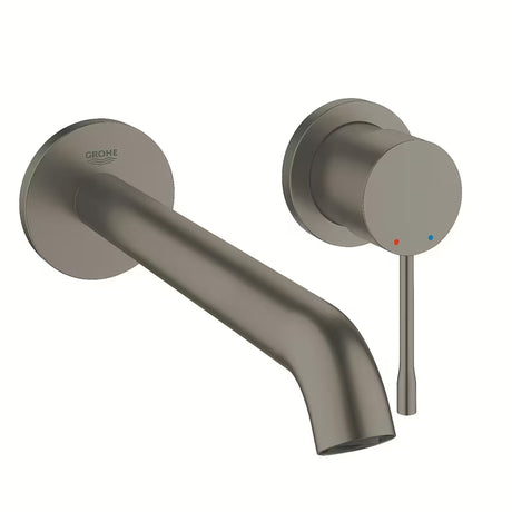 Podtynkowa bateria umywalkowa Grohe Essence New w wykończeniu Brushed Hard Graphite pro do montażu ściennego.