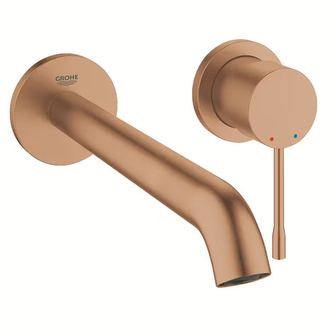Podtynkowa bateria umywalkowa Grohe Essence New w wykończeniu Brushed Warm Sunset pro do montażu ściennego.
