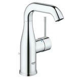 Chromowana bateria umywalkowa Grohe Essence New z odpływem z obrotową wylewką