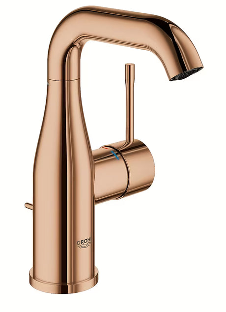 Bateria umywalkowa jednouchwytowa Grohe Essence New z odpływem w wykończeniu warm sunset