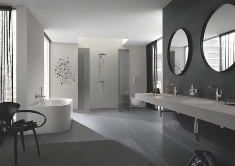 Umywalkowa jednouchwytowa bateria Grohe Essence New z odpływem w wykończeniu supersteel.