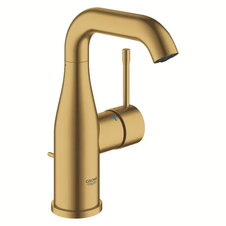 Grohe Essence New jednouchwytowa bateria umywalkowa z odpływem w wykończeniu Brushed Cool Sunrise