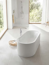 Podłogowa bateria wannowa Grohe Essence New w chromie z rączką prysznicową i obrotową wylewką