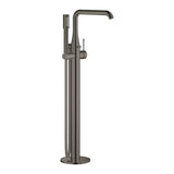 Podłogowa bateria wannowa Grohe Essence New z zestawem prysznicowym w wykończeniu powierzchni Hard Graphite.
