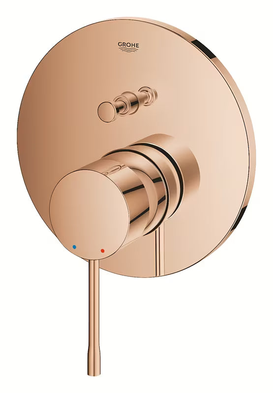 Podtynkowa prysznicowa i bateria wannowa Grohe Essence New w wykończeniu warm sunset z 2-drożnym przełącznikiem