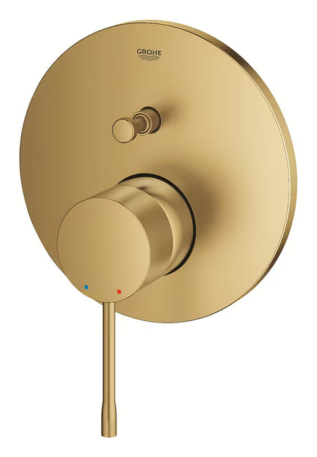 Podtynkowa bateria prysznicowa Grohe Essence New w wykończeniu Brushed Cool Sunrise z dźwignią i 2-drożnym przełącznikiem.