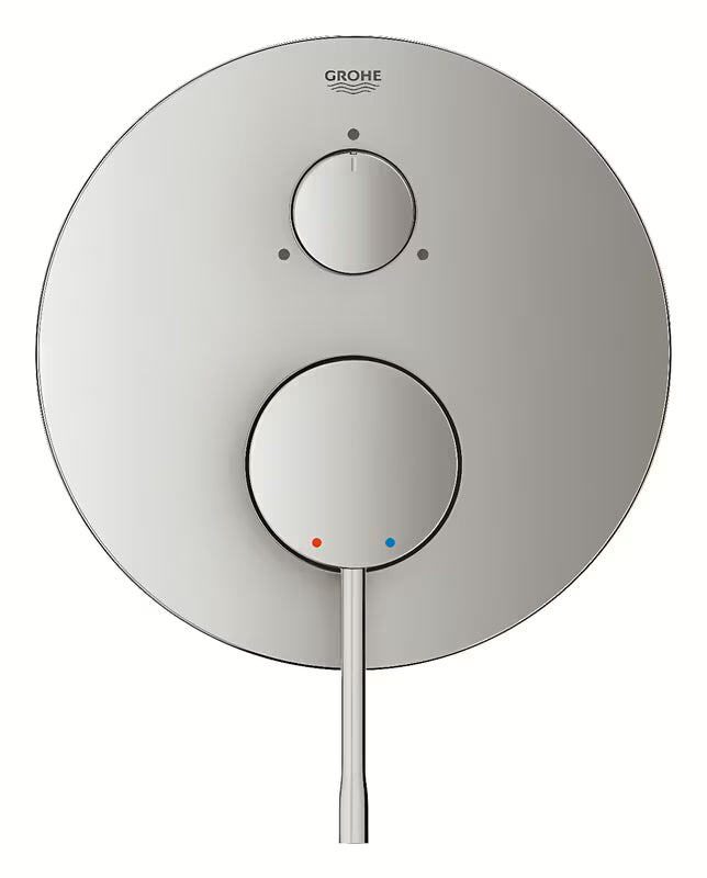 Podtynkowa bateria prysznicowa Grohe Essence New w wykończeniu supersteel z dźwignią i 3-drożnym przełącznikiem.