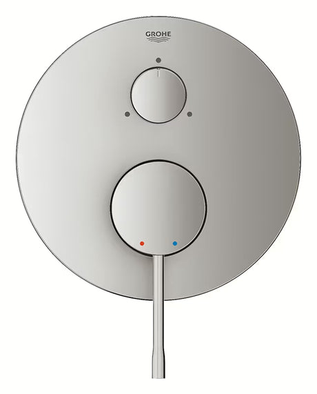 Podtynkowa bateria prysznicowa Grohe Essence New w wykończeniu supersteel z dźwignią i 3-drożnym przełącznikiem.