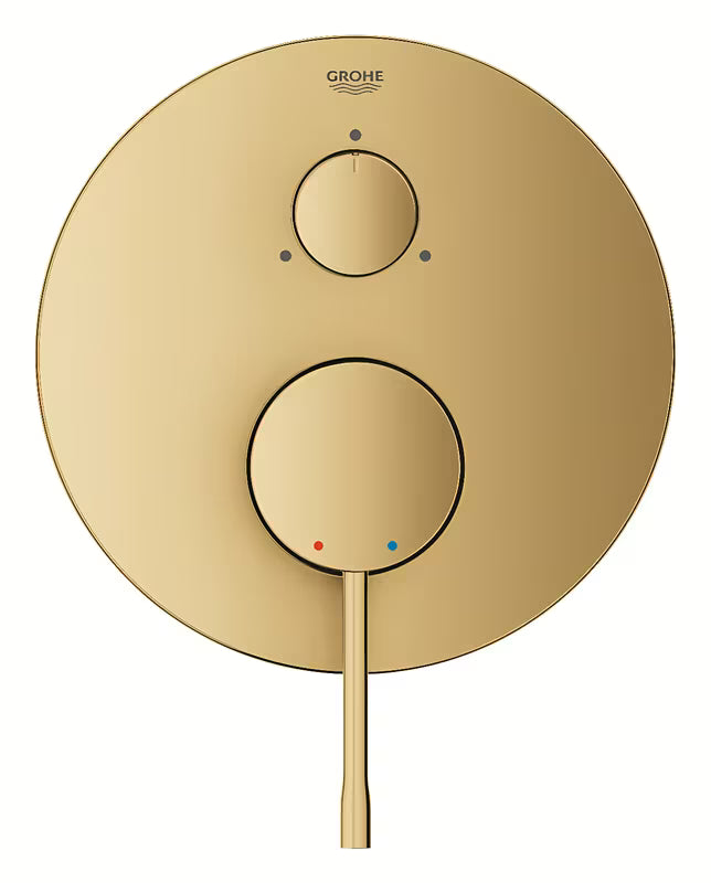 Podtynkowa prysznicowa/bateria wannowa Grohe Essence New w wykończeniu Brushed Cool Sunrise z dźwignią i 3-drożnym przełącznikiem.