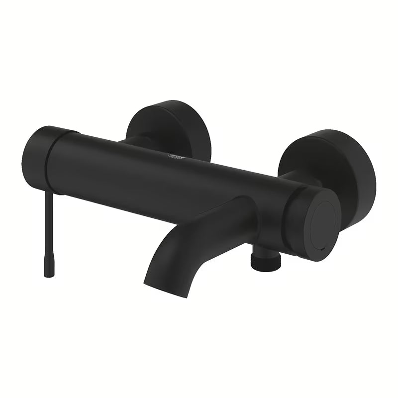 Ścienna jednouchwytowa bateria wannowa Grohe Essence New w matowym kolorze phantom black