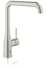 Bateria kuchenna zlewozmywakowa Grohe Essence New z wysoką obrotową wylewką w wykończeniu supersteel.