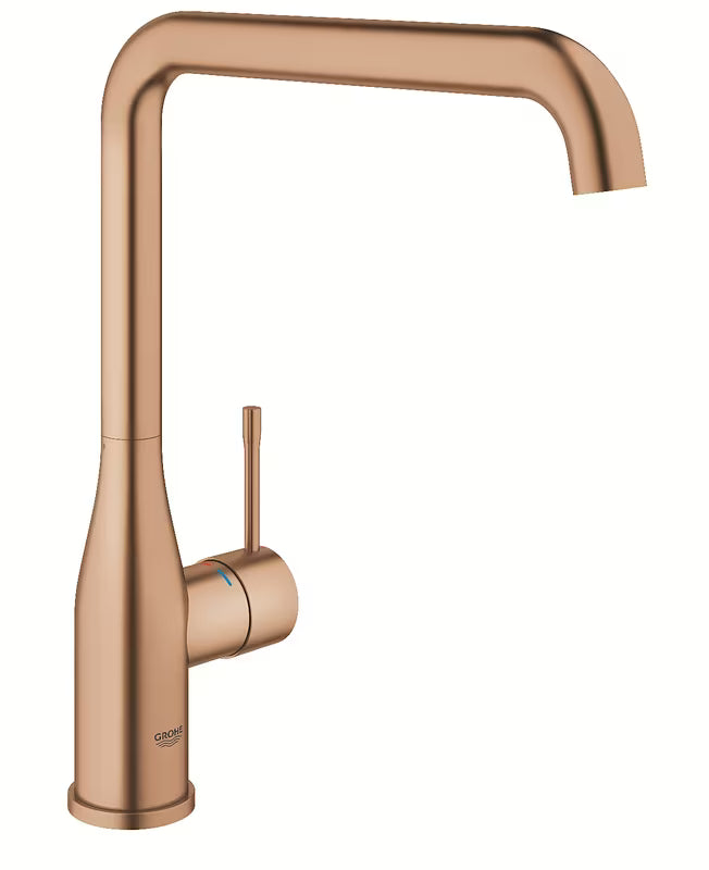Grohe Essence New bateria zlewozmywakowa z wysoką obrotową wylewką w kolorze brushed warm sunset