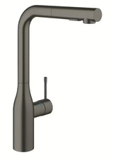 Bateria zlewozmywakowa Grohe Essence New brushed hard graphite z wysoką wylewką i wyciąganą wylewką natryskową