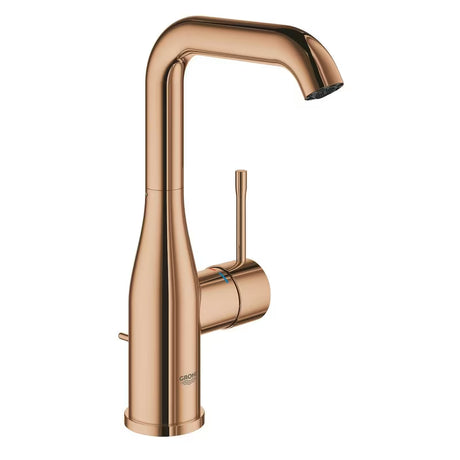 Wysoka jednouchwytowa bateria umywalkowa Grohe Essence New w kolorze warm sunset z obrotową wylewką