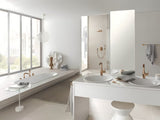Wysoka jednouchwytowa bateria umywalkowa Grohe Essence New w kolorze warm sunset z obrotową wylewką