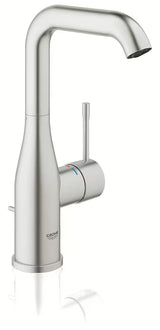 Wysoka jednouchwytowa bateria umywalkowa Grohe Essence New w wykończeniu supersteel z obrotową wylewką