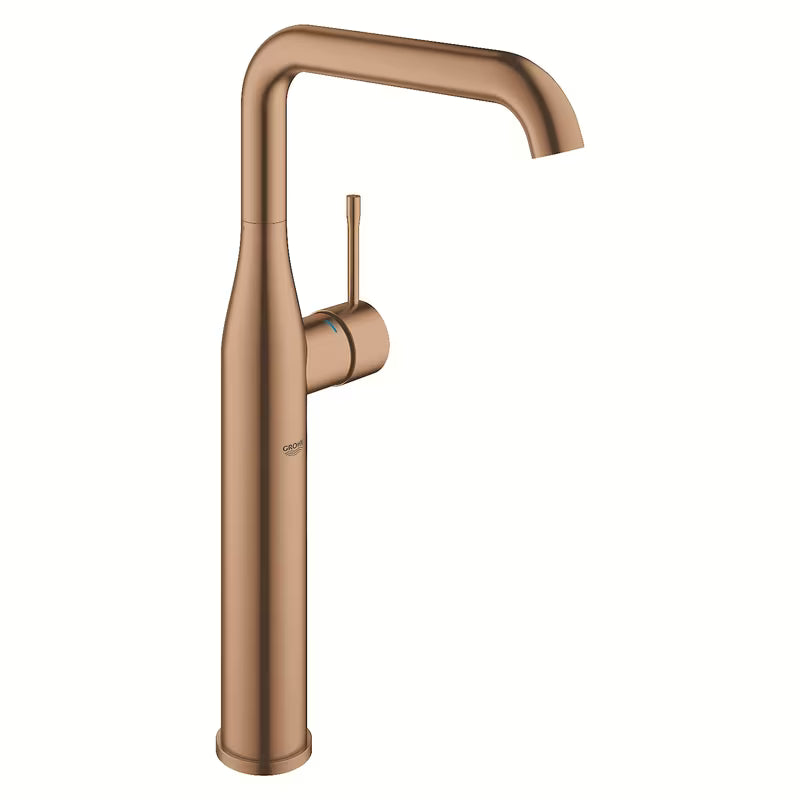 Grohe Essence New wysoka bateria umywalkowa w wykończeniu brushed warm sunset z obrotową wylewką.