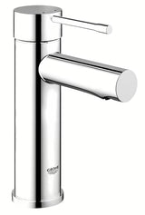 Chromowana bateria umywalkowa Grohe Essence New z uchwytem dźwigniowym i gładkim korpusem