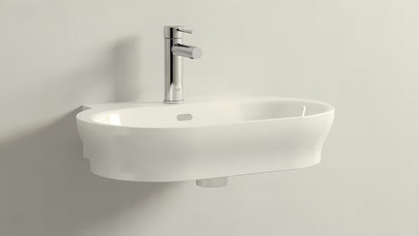 Chromowana bateria umywalkowa Grohe Essence New z uchwytem dźwigniowym i gładkim korpusem