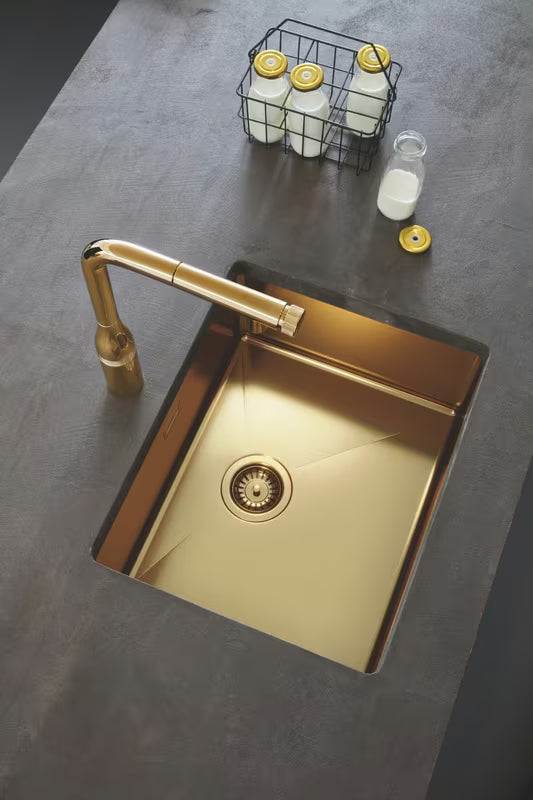 Grohe Essence smartcontrol bateria zlewozmywakowa cool sunrise z wyciąganą wylewką natryskową i wysoką obrotową wylewką
