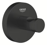 Metalowy haczyk na szlafrok Grohe Essentials w czarnym macie z ukrytym mocowaniem
