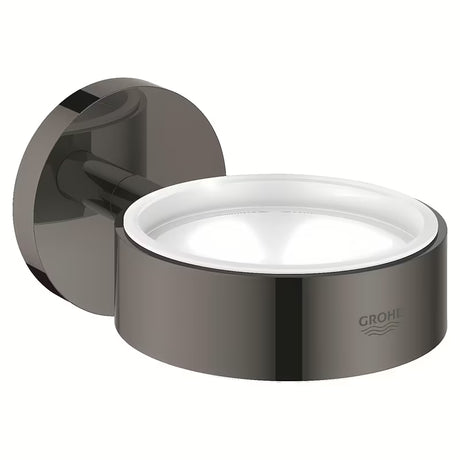 Metalowy uchwyt Grohe Essentials pro mydelniczka bez szklanki w kolorze hard graphite z ukrytym mocowaniem