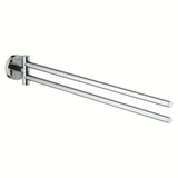 Chromowany uchwyt na ręczniki Grohe Essentials z dwoma ruchomymi ramionami i ukrytym mocowaniem