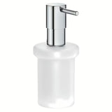 Grohe Essentials dozownik mydła w płynie bez uchwytu w chromowanym wykończeniu ze szklanym pojemnikiem