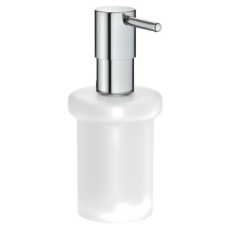 Grohe Essentials dozownik mydła w płynie bez uchwytu w chromowanym wykończeniu ze szklanym pojemnikiem
