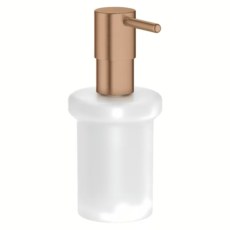 Grohe Essentials dozownik do mydła bez uchwytu w wykończeniu Brushed Warm Sunset ze szklanym pojemnikiem