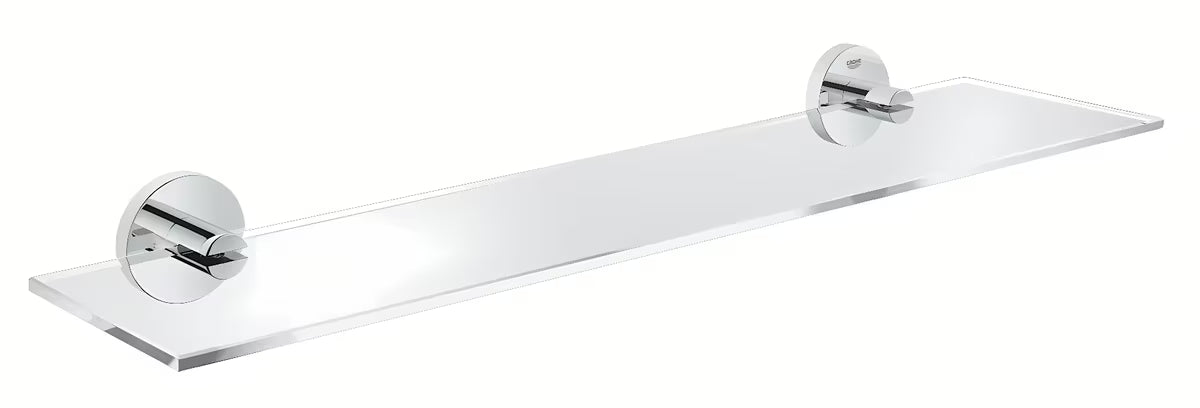 Szklana półka Grohe Essentials w wykończeniu chromowanym z ukrytym mocowaniem