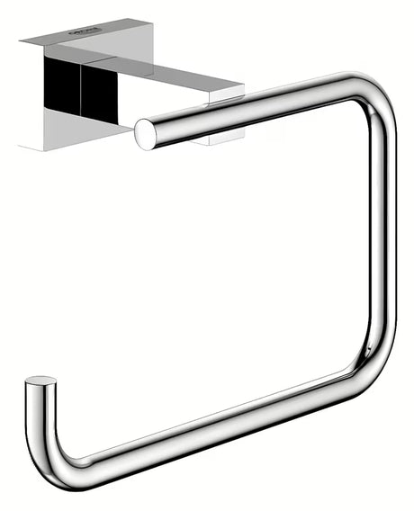 Chromowany uchwyt na papier toaletowy Grohe Essentials Cube bez pokrywy, z ukrytym mocowaniem